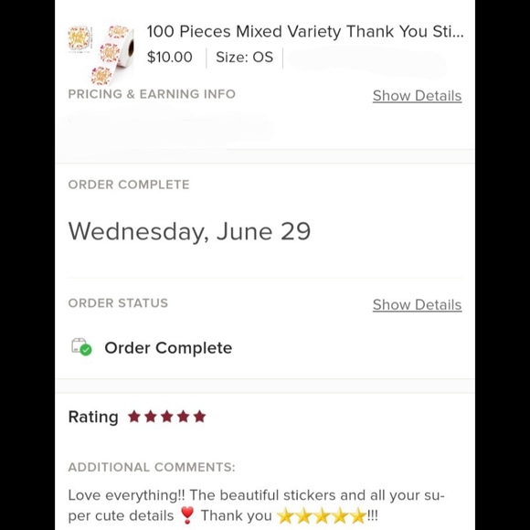 100 Pieces Mixed Variety Thank You Stickers - Picture 10 of 12